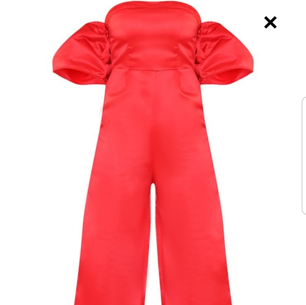 Satin bardot jumpsuit, size US 10